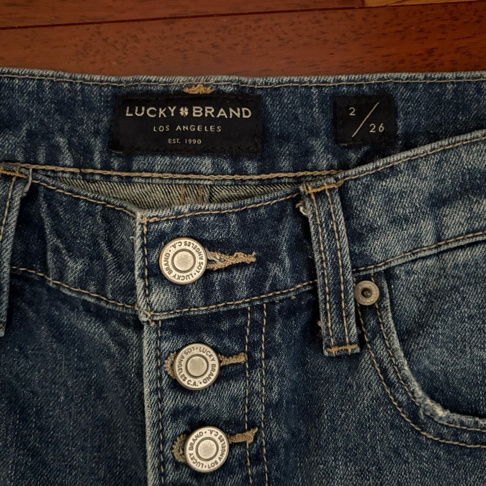 Lucky Brand Womens Boy Mid Rise Relaxed Jeans Size 2/ 26 Dark Wash - Picture 3 of 11